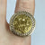 St George 1/2 Sovereign Coin Ring Bark Finishing 22ct 22k Yellow Gold  - Size U