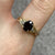 Dark Raspberry Purple Spinel Diamond Accent Ring 9ct 9k Yellow Gold - Size N 1/2