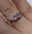 Pink & White CZ Square Triangle Trilogy Ring 9ct 9k White Gold  - Size N 1/2