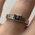 Square Garnet Bezel Set Solitaire Ring 9ct 9K White Gold - Size O