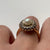 Pearl & White Topaz Ornate Flower Ring 18ct 18k Yellow Gold - Size L 1/2