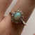 Antique Opal & Old Single Cut Diamond Halo Ring 950 & 18ct Yellow Gold - Size P