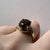 Smoky Quartz & Diamond Twist Shoulder Ring 9ct 9K Yellow Gold - Size J