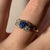 Sapphire & Diamond Trilogy Twist Bypass Ring 18ct 18k Yellow Gold - Size K 1/2