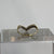 Diamond & Sapphire Wishbone Ring 9ct 9k Yellow Gold - Size O