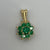 Green CZ Daisy Flower Pendant 18ct 18k Yellow Gold