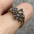 Amethyst Tanzanite Iolite Diamond Floral Ring 9ct 9k Yellow Gold  - Size P