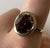 Smoky Quartz Cocktail Ring 9ct 9K Yellow Gold - Size R