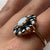 Opal & Sapphire Statement Cluster Ring 9ct 9k Yellow Gold - Size P