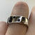 Square Cut Sapphire & Diamond Band Ring 9ct 9K White Gold - Size N