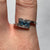 Blue Topaz & Diamond Square Cut Bypass Ring 9ct 9k White Gold  - Size P