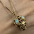 Opal & Garnet Filigree Cage Ball Pendant 9ct 9k Yellow Gold