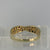 Greek Key Crossover Cubic Zirconia Accents Ring 14ct 14K Yellow Gold - Size R