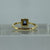 Antique Art Deco Blue Topaz Square Platinum Ring 18ct 18k Yellow Gold - Size L