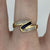 Sapphire & Diamond Channel Set Zig Zag Ring 9ct 9K Yellow Gold - Size L