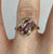 Diamond & Ruby Twist Knot Wave Ring 9ct 9k Yellow Gold  - Size N