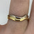 Two Tone Wave Wishbone Ring 18ct 18k Yellow Gold - Size M