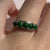 Jadeite Five Stone Ring 14ct 14k White Gold - Size K 1/2