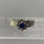 Tanzanite & Diamond Daisy Textured Shoulder Ring 18ct 18k White Gold- Size M