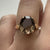 Smoky Quartz Solitaire Heart Detail Ring 9ct 9k Yellow Gold - Size J 1/2