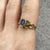 Synthetic Black Opal Bezel Set Twist Braid Ring 9ct 9k Yellow Gold  - Size P 1/2