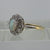 Antique Opal & Old Single Cut Diamond Halo Ring 950 & 18ct Yellow Gold - Size P