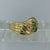 Emerald & Diamond Wave Accent Ring 18ct 18k Yellow Gold  - Size P