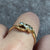 Old Mine Cut Diamond Trilogy Bypass Antique Ring 18ct 18k Yellow Gold - Size N