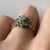 Emerald & Diamond  Daisy Ring 9ct 9k Yellow Gold - Size M