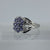 Tanzanite Flower Ornate Ring 9ct White Gold - Size N 1/2