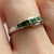 Green Tsavorite Garnet Channel Set Wave Ring 9ct 9k White Gold  - Size P