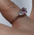 Pink & White CZ Square Triangle Trilogy Ring 9ct 9k White Gold  - Size N 1/2