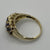 Iolite & Diamond Baguette Cluster Ring 9ct 9k Yellow Gold - Size P