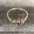 Pink Sapphire & Diamond Trilogy Ring 9ct 9k Yellow Gold - Size Q