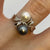 White & Grey Pearl Toi Et Moi Twist Ring 9ct 9k White Gold - Size L