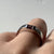 Garnet Solitaire Square Cut Band Ring 9ct 9K White Gold - Size N