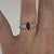 Marquise Amethyst & Diamond Accent Bezel Ring 9ct Yellow Gold - Size J