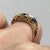 Victorian Ornate Opal & Amethyst Filigree Ring 9ct 9k Yellow Gold  - Size L