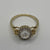 Rose Cut White Topaz Halo Ring 9ct 9k Yellow Gold - Size N 1/2