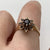 Garnet Cluster Daisy Ring 9ct 9K Yellow Gold - Size N 1/2