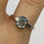 Blue Topaz Solitaire Ring 9ct 9k White Gold - Size P 1/2