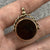 Antique Onyx & Tortoise Shell Round Swivel Fob Pendant 9ct 9k Old Rose Gold