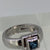 London Blue Topaz Square Bezel Set Ring 9ct 9K White Gold - Size H