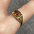 Retro Madeira Citrine East West Set Ring 9ct 9k Yellow Gold  - Size P