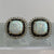 Opal Black White Gemstone Cushion Cut Halo Stud Earrings 9ct 9k Yellow Gold