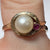 Pearl & Ruby Bypass Ring 10ct 10k Yellow Gold - Size K 1/2