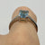 Blue Topaz Solitaire Ring 9ct 9k White Gold - Size P 1/2