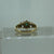 Emerald & Diamond Daisy Flower Embossed Ring 9ct 9k Yellow Gold - Size L 1/2