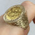 St George 1/2 Sovereign Coin Ring Bark Finishing 22ct 22k Yellow Gold  - Size U