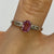 Pink Sapphire & Diamond Accent Ring 9ct 9k White Gold - Size L